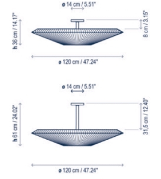 Preview: Bover Siam Deckenl. Ø120cm